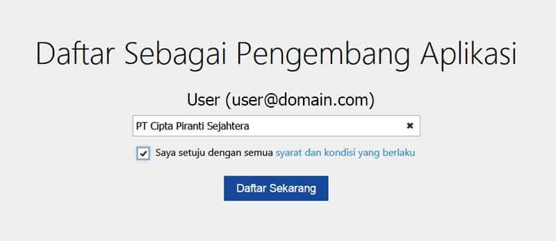 Pendaftaran Aplikasi API AOL