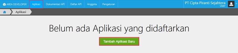 Pendaftaran Aplikasi API AOL