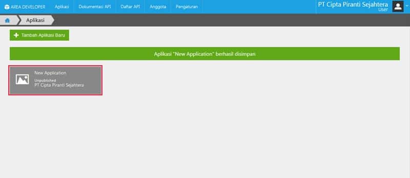 Pendaftaran Aplikasi API AOL