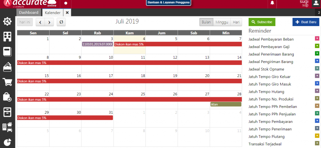 Melihat Histori Transaksi dan Mencatat Aktivitas Melalui Fitur Kalender ...
